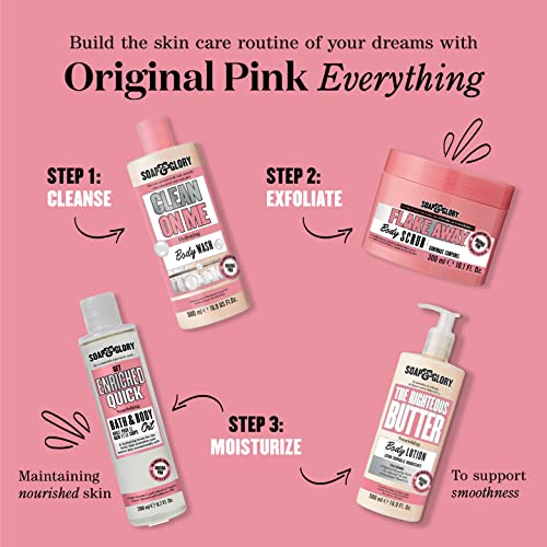 Сапун & Glory Original Pink Flake Away Ексфолиращ Скраб за тяло - Разглаживающий и Полиращ Скраб за тяло - Полироль за тяло с флорални аромат - Масло от шеа, морска сол и масло от сл?