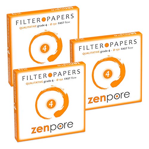 Лаборатория за Филтърна хартия 15 см със Стандартно качество, 4-ти клас - ZENPORE Fast Flow 150 mm (Комплект от 3 диска по 100 броя)