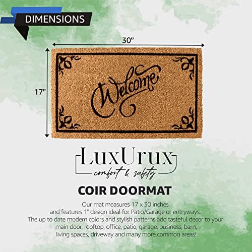 Подложки LuxUrux Welcome Mats Външен подложка от кокосовата койры с трайно PVC подложка - Естествен - Перфектен цвят / размер за употреба