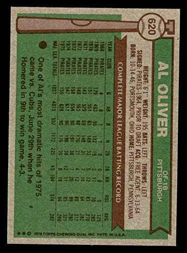 1976 Topps # 620 Ел Оливър Питсбърг Пайрэтс (Бейзболна картичка) NM+ Пирати