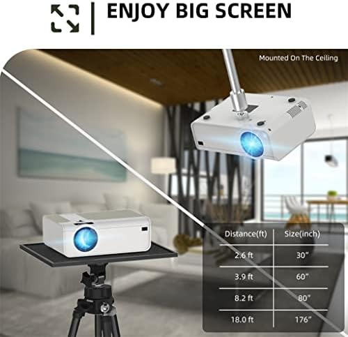 Мини проектор WALNUTA T4 3600 Лумена С поддръжка на Full HD 1080P led Проектор с голям екран, Преносим за Домашно Кино Smart Video в прожектор (Цвят: A)