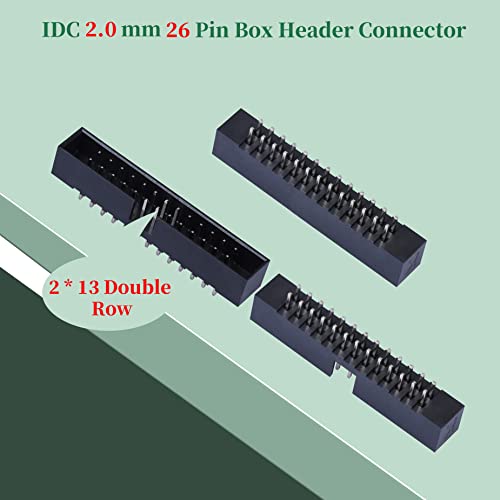 Pzsmocn 20 броя IDC 2*13 Двухрядный 26-пинов конектор за заглавието кутии, жак за контакти със стъпка 2,0 мм, JTAG ISP, 26-пинов вграден