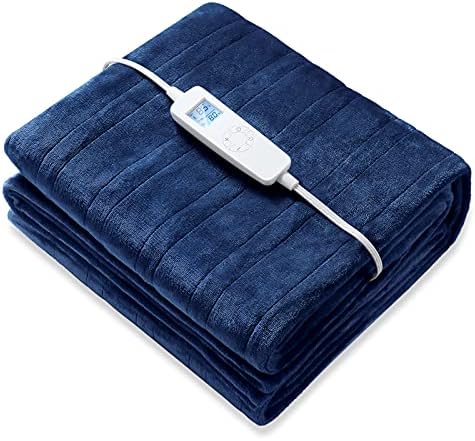 Одеяло с електрически нагревател, Двоен размер на 62 x 84 | 6 нива за Бързо загряване и Машинно пране | Согревающее цялото тяло, Меко Фланелевое Одеало за легло и Диван с