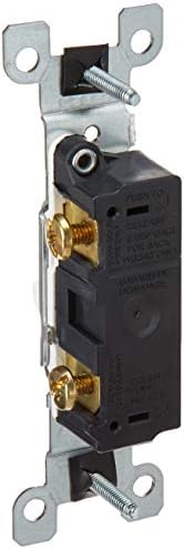 Leviton 1451-2TM 15 Ампера, 120 Волта, Полюс Безшумен ключа за променлив ток в рамка с ключ, Битови цели, Заземяване, 10 бр,