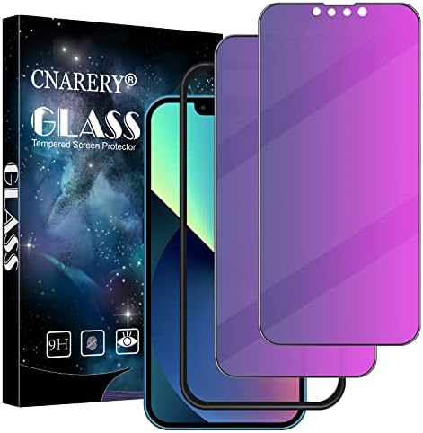 Cnarery [2] [Пълно покритие на] Защитно фолио за екран за поверителност за iPhone 13/13 Pro 6,1 инча, лилава anti-spyware Закалено стъкло, лесен монтаж комплект, удобен калъф, защита от ?