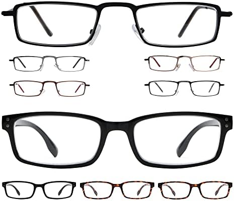 Очила за четене GUD 9 Двойки Класически белите Дробове Ридеров за Мъже и Жени +1.25