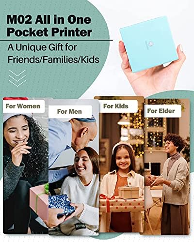 Подаръчен Комплект за джобен принтер Phomemo M02 - Термопринтер за мини-телефон с Bluetooth и 3 Ролята на хартия, за самостоятелно