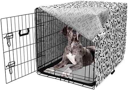 Foldout Черно-бял Калъф За клетка за кучета, Случайни Драскотини на Осемдесетте години, Модни Хипстерские ретро-Триъгълници и Кръгове