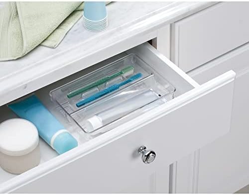 Пластмасов държач за четка за зъби mDesign, Кутия-Органайзер за съхранение на тоалетна масичка в Банята, чекмеджето, Килер, складово помещение