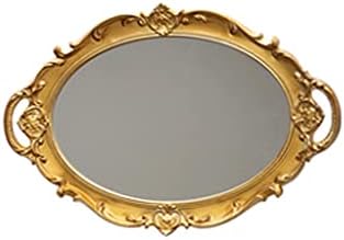 YFQHDD Европейски Огледален Тава За Съхранение на Козметични Духове Чинии Парфюми Ретро Тоалетка Огледален Тава за Показване на Бижута Шкаф Огледален Декор (Цвят: си?