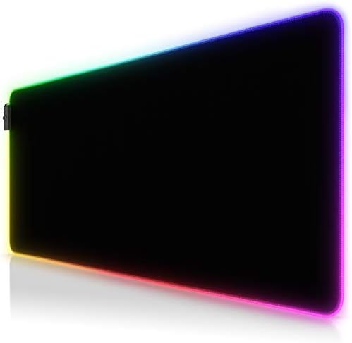 TITANWOLF - Подложка за мишка игри RGB XXL - Многоцветен led лампа с 11 режима на работа - 900 x 400 мм - Нескользящая повърхност за