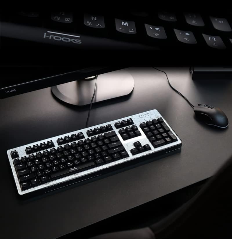 комбинирана детска клавиатура i-rocks с червени стрелки K76M Custom Silent Mechanical Gaming Keyboard (черна) в комплект