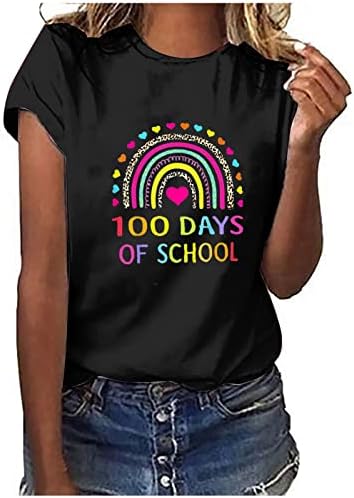 Есенно-Лятна Тениска за Момичета 2023, Дрехи с Къс Ръкав, Памучен Графична Забавната Работна Офис Блуза, Тениска за Жени 0A 0A