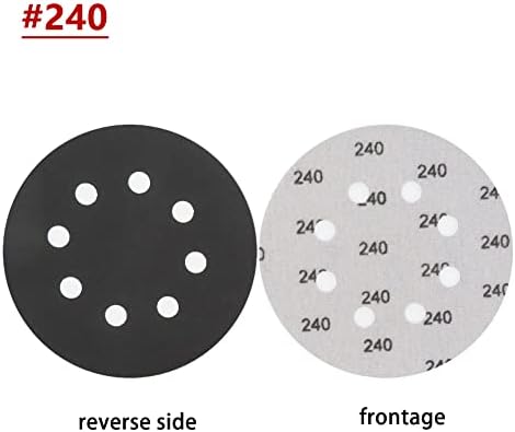 5-Инчов Шлифовъчни дискове, 8-Луночная шкурка с куки и вериги 10 марки Включват 80, 120, 180, 240, 400, 600, 800, 1000, 1500,