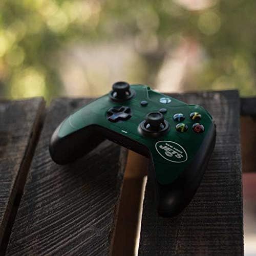 Игри кожата Skinit Decal е Съвместим с контролера на Xbox One Elite Controller е Официално Лицензиран дизайн NFL New York Jets Double
