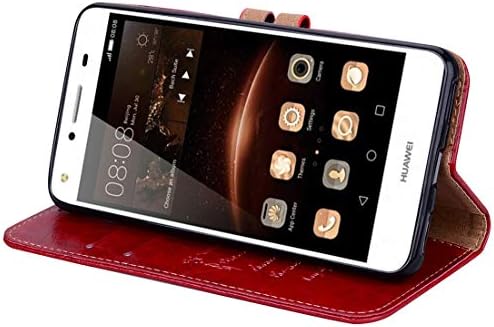 Калъф за мобилен телефон Huawei Y5 (2017)/Y6 (2017), Маслена текстура восък в Бизнес стил, Хоризонтален Кожен калъф с панти