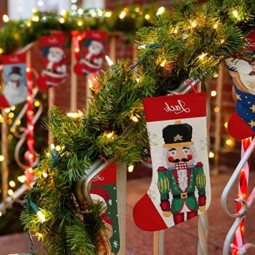 SOUFEEL Персонализирани Коледни Чорапи Потребителското си Име С Монограм 17Селски Чорапи Коледен Празник Камина Декорация на Дома Подаръци