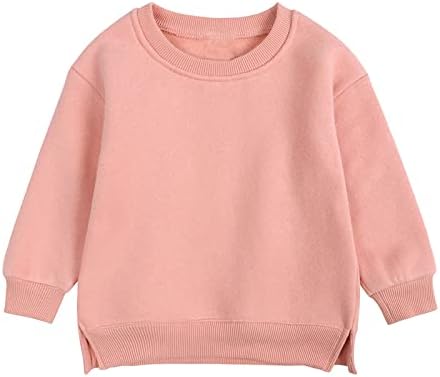 Пуловер За Малки Момчета и Момичета, Руното Hoody, Детска Однотонная Връхни Дрехи Големи размери За деца, Тениски За момичета от 2 години