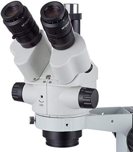 Микроскоп AmScope с 3,5-180-кратно стереофокальным увеличение на стойка с led подсветка и 10-мегапикселова камера