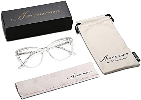 AMOMOMA Модни TR90 Сини Леки Очила за Четене за Жени 1,5 2,0 Стилни Очила Котешко око AM6043