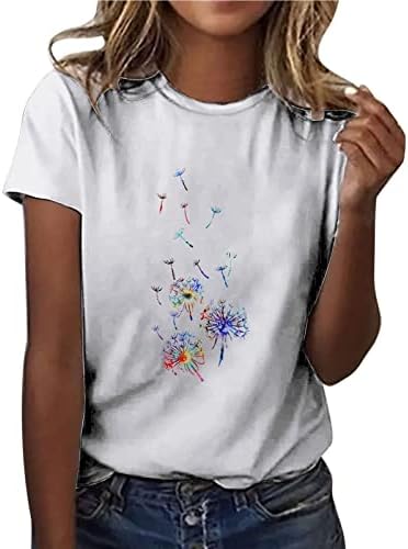 Блуза, Тениска за Жени, Есен-Лято 2023, Модни Дрехи, Къс Ръкав, през Цялата Силует, Памучен Блуза с Графичен Модел за Късна закуска, 3I 3I