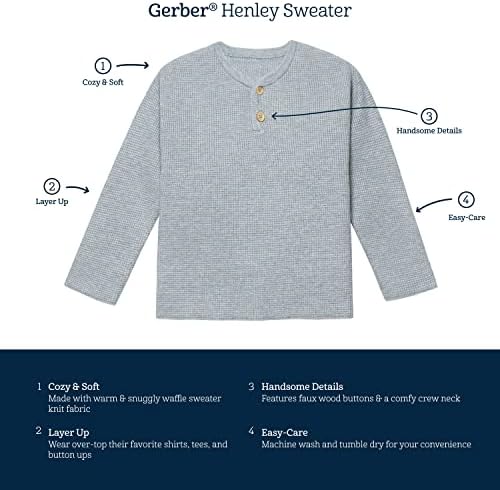 Пуловер Хенли за новородени и малки момчета на възраст Gerber