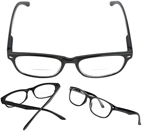 YsorrisoX 2 Опаковки Бифокальных Очила за четене за жени и мъже, Очила за четене с Прозрачни Лещи на Пружинном панта Дизайнерски цветове