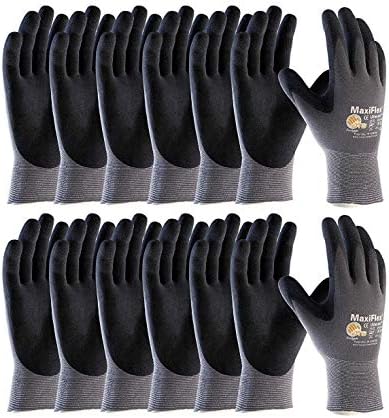 12 Чифта ръкавици MaxiFlex 34-874/Med Gloves Нитриловая микропена за улавяне на дланта и пръстите - Отлично сцепление и