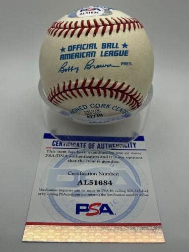 Дейвид Джастис Брейвз Янкис Подписа Автограф на Официалния Бейзболен PSA MLB ДНК - Бейзболни топки С Автографи