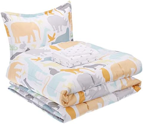 Комплект спално бельо Basics Деца от лесно Незаличим микрофибър Легло в Леглото - Twin, Animal Safari