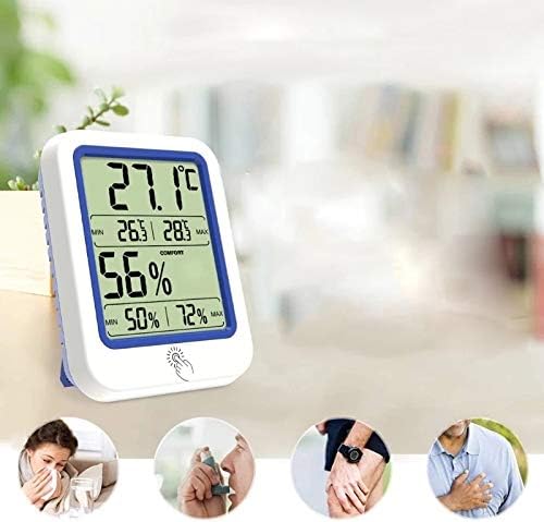 XDKLL Измерване на Температура и Влажност на въздуха Сух и Влажен Термометър С Подсветка Термометър-Влагомер Сензор с Голям LCD