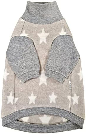 Хлопчатобумажный Стрейчевый зимен пуловер Kotomoda за безволосой котки клас Звезда. Органични руно за котките-Сфинкс (Голям)