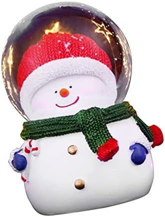 Коледен Глобус с Подсветка от Смола, Блестящ Коледен Кристална Топка, Нежна Светлина, което променя Цвета си, за Декорация на Дома