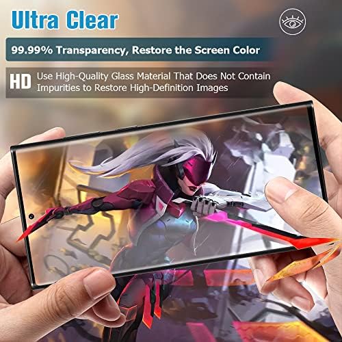 [2 + 2] Защитно фолио за камера на Galaxy S22 Ultra Screen, Устойчиво на надраскване закалено стъкло 9H, Поддръжка на ултразвуковите