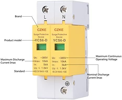 Устройство за защита от пренапрежение BNEGUV YCS6-D AC SPD 385V Домашен мрежов филтър Защитен низковольтный разрядник (Цвят: 2,
