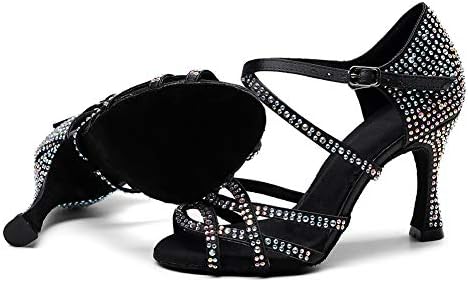 Женски обувки за латино танци GANG, професионални обувки за танци балната зала с кристали, сватбени обувки за Салса танци, танцови обувки с преминаването каишка, VS-QJW10