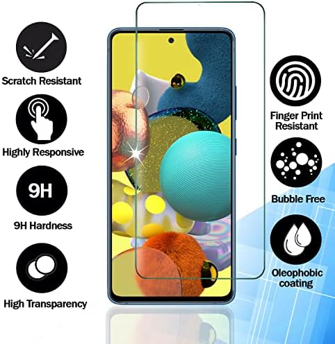 Защитно фолио RKINC [4 опаковки] за Samsung Galaxy A52 4G 5G / A52S 5G, Защитен слой от закалено стъкло 0,33 мм [Доживотна гаранция] [Защита
