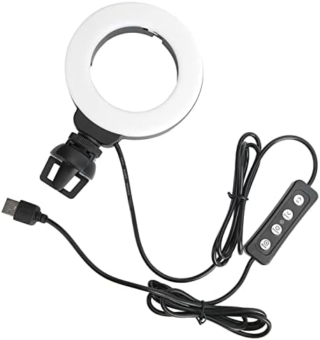 Комплект Осветление за видео-конферентна връзка 4in LED Dimmable Ring Light Selfie Fill Light със Скоба за преносим Компютър