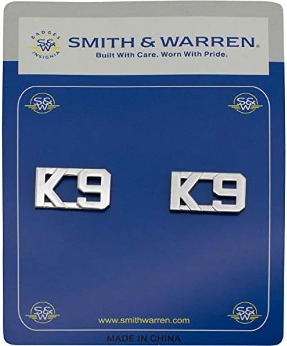 Нашийник с буквата Smith & Warren 1/2 K 9, Месинг Знак за Отличие, Икона на полицията или пожарната форма със Сребърен цвят
