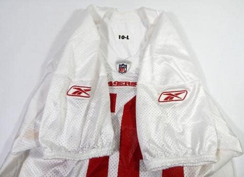 2010 San Francisco 49ers 56 Game Пуснати на Бялата Обучение фланелка L DP41205 - Използваните тениски За игри NFL Без подпис