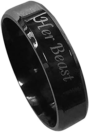 2023 Ново прост пръстен от титанов стомана, женски пръстен, мультяшное сладко бижу пръстен, пръстен с плюмом (черен, 7)