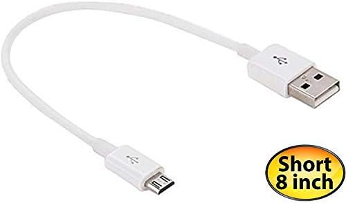 Къс microUSB кабел, съвместим с вашето устройство Lava Flair P1i с висока скорост на зареждане. (1 бяло, 20, см 8 инча)