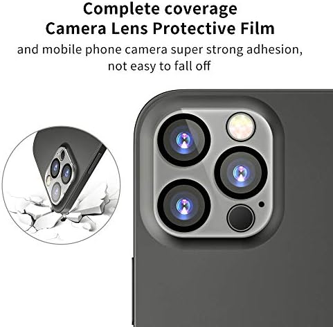 [2] Защитно фолио за екрана на камерата за iPhone 12 pro 5G (6,1 инча), Защитен слой от закалено стъкло, удобни за корпуса, Без