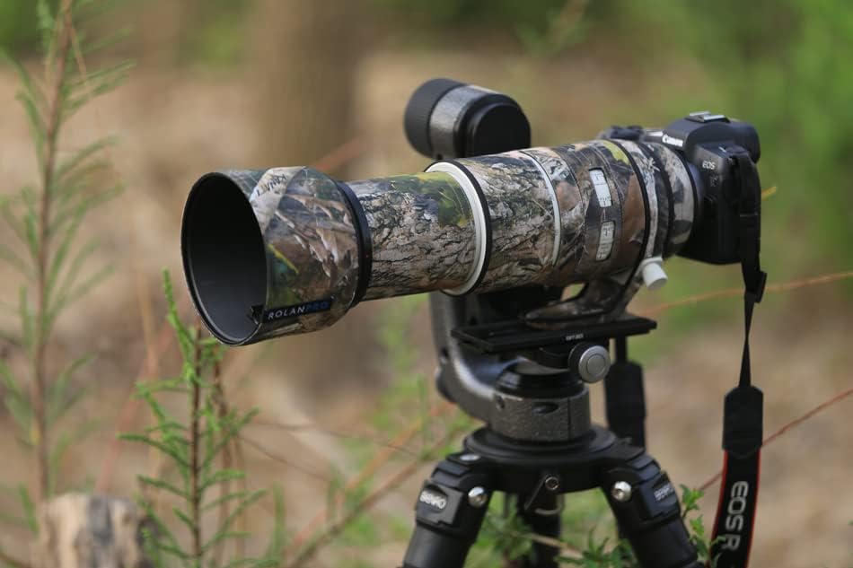 Rolanpro Водоустойчив капак на обектива ROLANPRO за Canon RF 100-500 mm F/4.5-7.1 L is USM камуфляжный дъждобран18 Тъмно кафяво