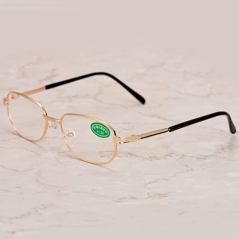Очила за четене в метална рамка 2022 за мъже и жени, Квадратни очила за четене със защитата от напрежение в очите, за четене