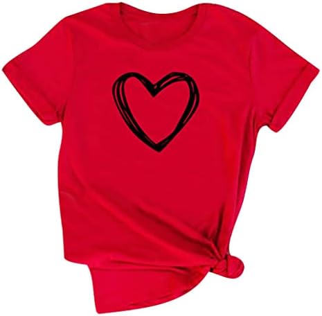 Blusas Manga Corta против Estampado corazón para Mujer 2023 Camisetas Cuello Redondo Camisetas Verano Camiseta de Moda
