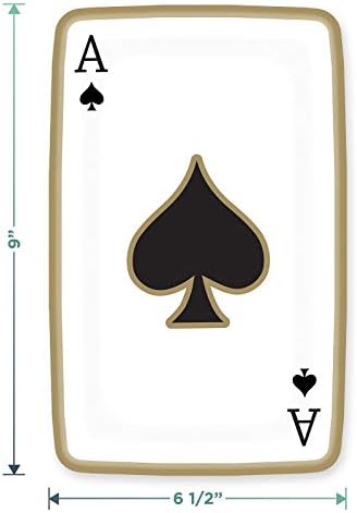 Аксесоари за игра на карти партита, казино и Магически партита - Хартиени Кът чиния във формата на карти за игра, и Черни Кът кърпички (на 16 порции)