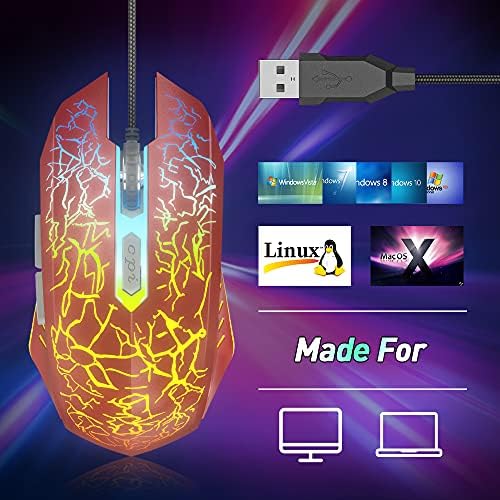 Версия на технологията. Жичен Детска Мишката, Компютърна Мишка, Ергономична Мишка с 7 led лампи RGB подсветка, 6 Програмируеми