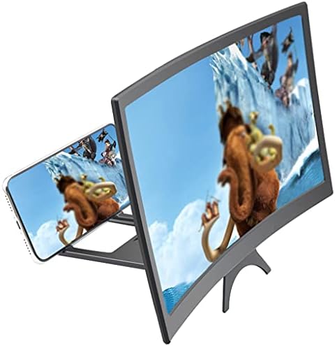 TFIIEXFL 12-Инчов Мобилен Телефон С Извит Екран Усилвател Усилвател на 3D Видео на Мобилен Телефон Увеличително Стъкло Поставка Скоба Сгъваем Държач
