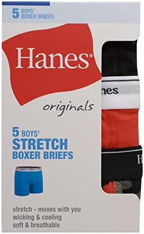 Гащи-боксерки За момчета Hanes Originals, Влагоотводящее Еластично Памучно Бельо, 5 опаковки в продуктовата гама на
